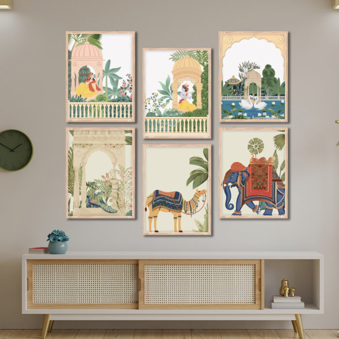 Set of 6 Brown 9 Wall Frames