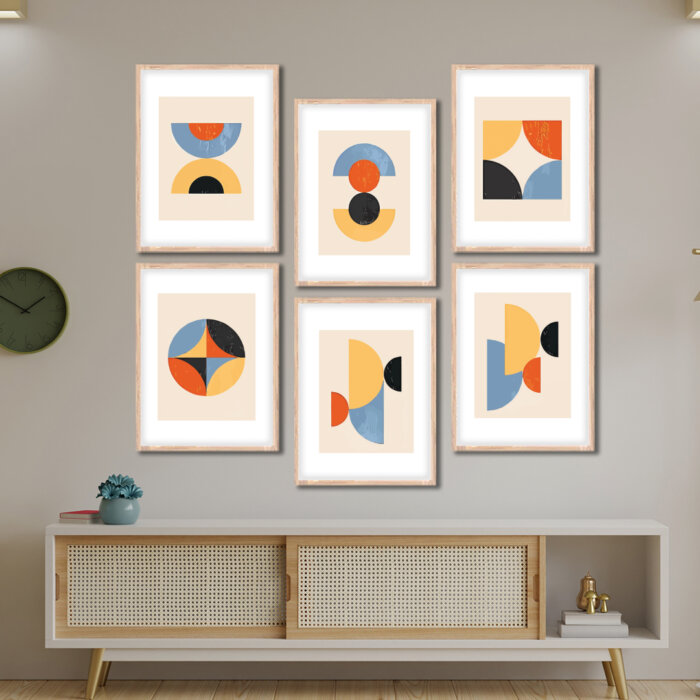 Set of 6 Brown Wall Frames