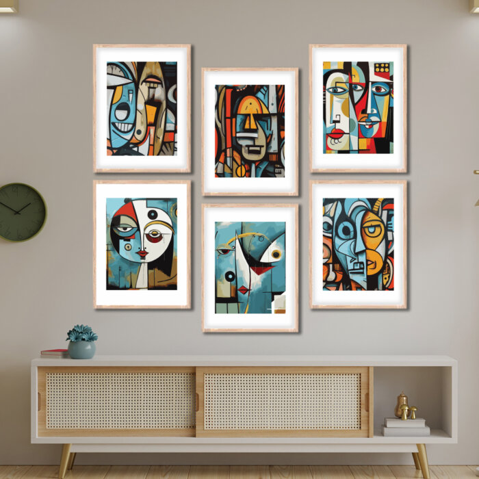 Set of 6 Brown 2 Wall Frames
