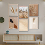 Set of 6 Brown 6 Wall Frames