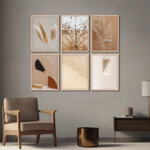 Set of 6 Brown 6 Wall Frames