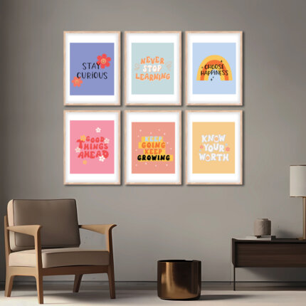Set of 6 Brown 6 Wall Frames