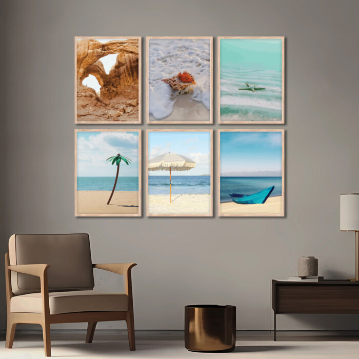 Set of 6 Brown 9 Wall Frames