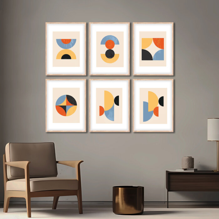 Set of 6 Brown Wall Frames