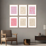 Set of 6 Brown 7 Wall Frames
