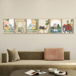 Set of 6 Brown 9 Wall Frames
