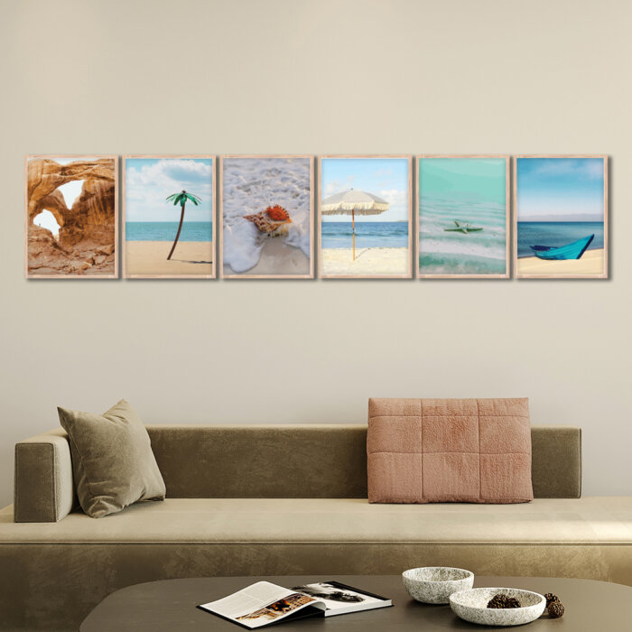 Set of 6 Brown 9 Wall Frames