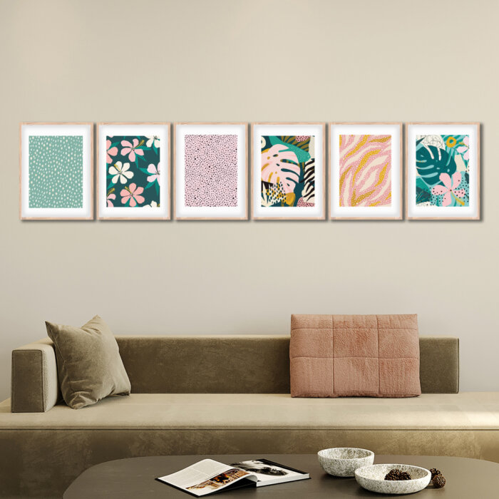 Set of 6 Brown 2 Wall Frames