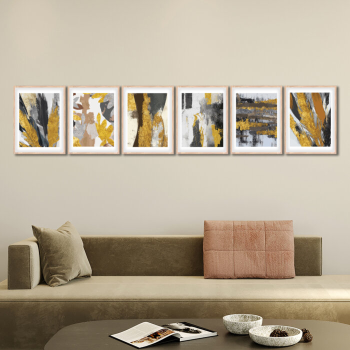 Set of 6 Brown 3 Wall Frames