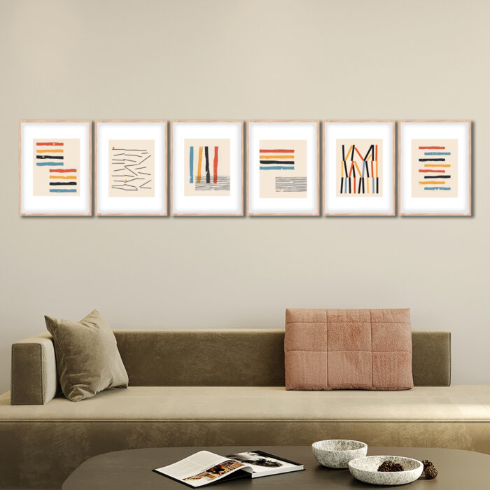 Set of 6 Brown 3 Wall Frames
