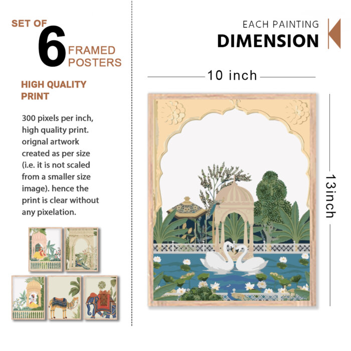 Set of 6 Brown 9 Wall Frames