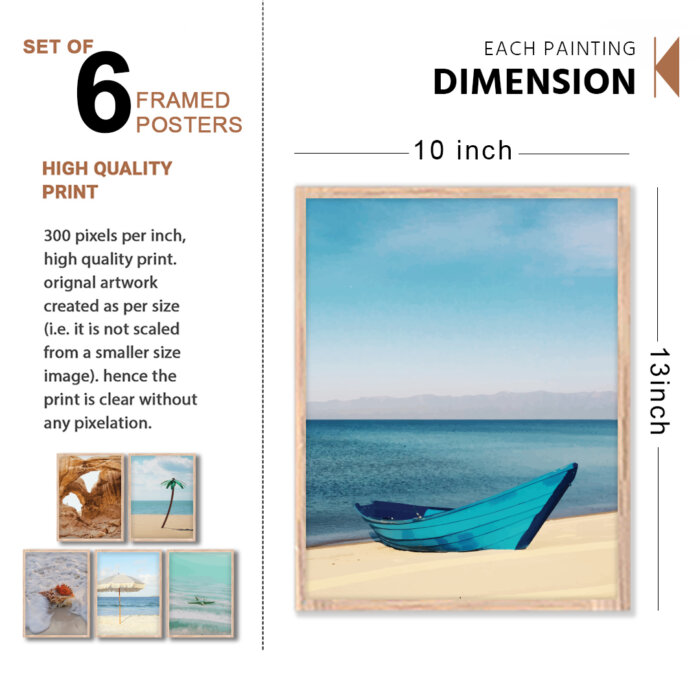 Set of 6 Brown 9 Wall Frames
