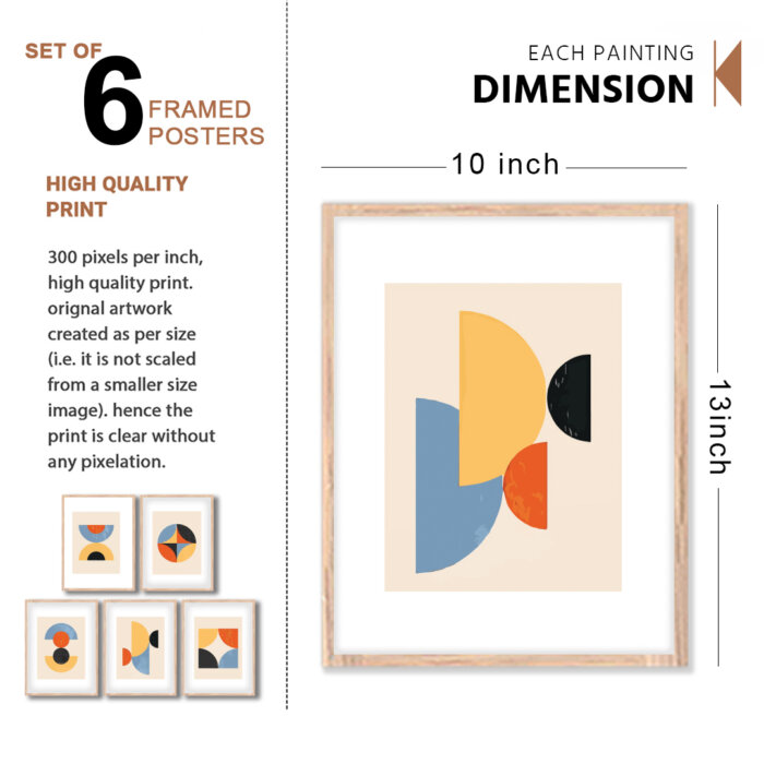 Set of 6 Brown Wall Frames