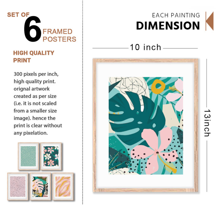 Set of 6 Brown 2 Wall Frames
