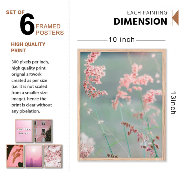 Set of 6 Brown 8 Wall Frames