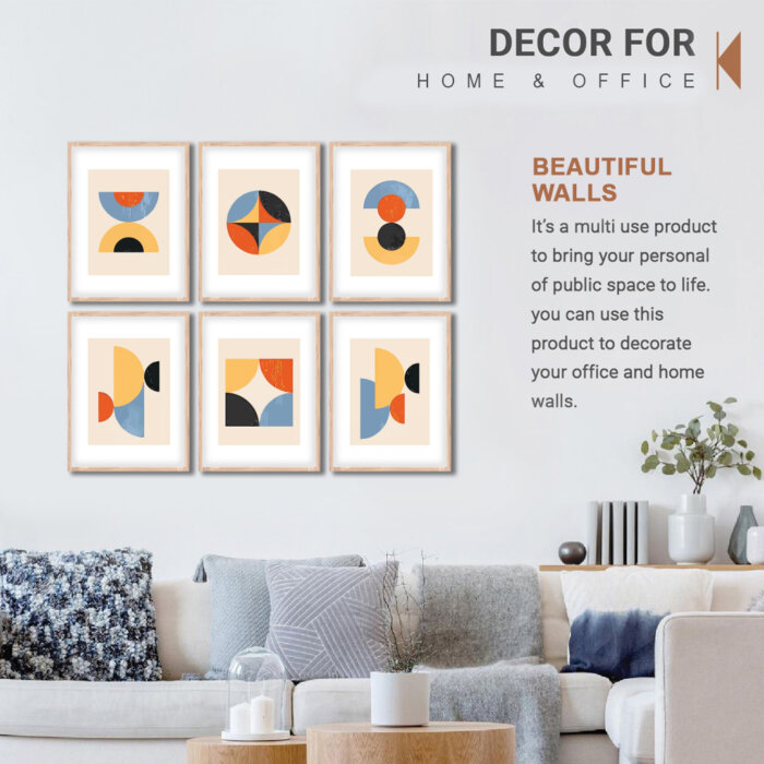 Set of 6 Brown Wall Frames