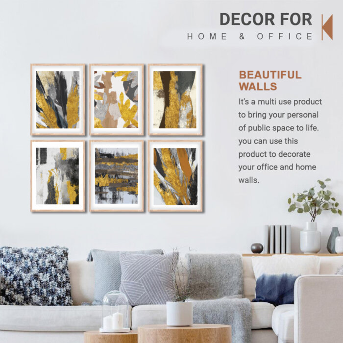 Set of 6 Brown 3 Wall Frames