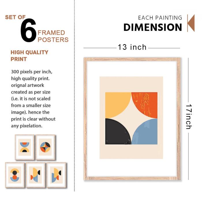 Set of 6 Brown Wall Frames