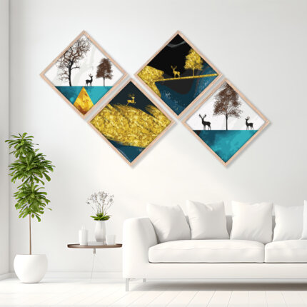 Rhombus Shape wall art framed