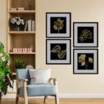 Geometrics Black Golden framed wall