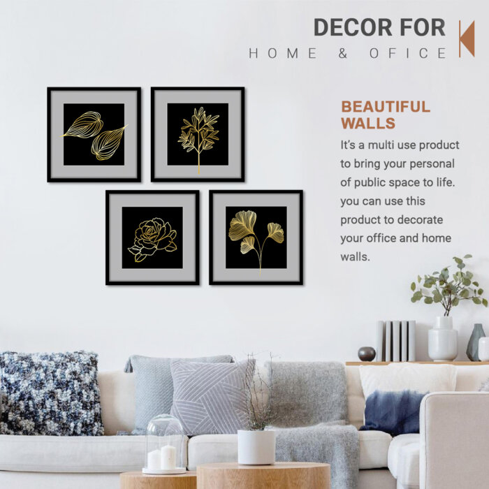 Geometrics Black Golden framed wall posters