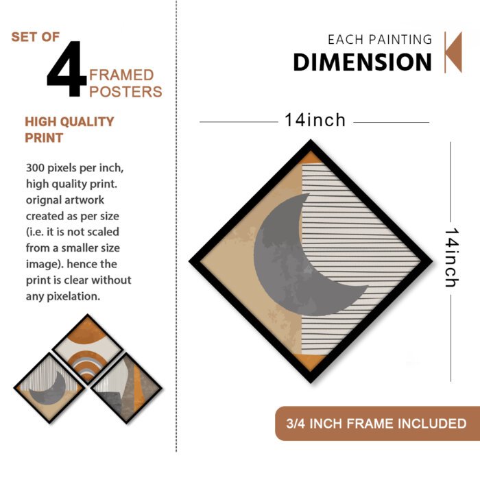Rhombus Shape wall art framed