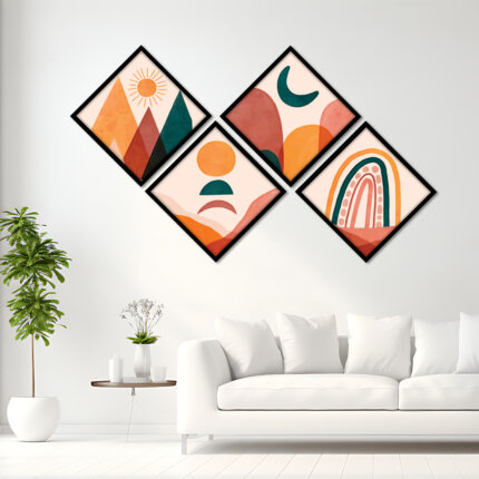 Rhombus Shape wall art framed