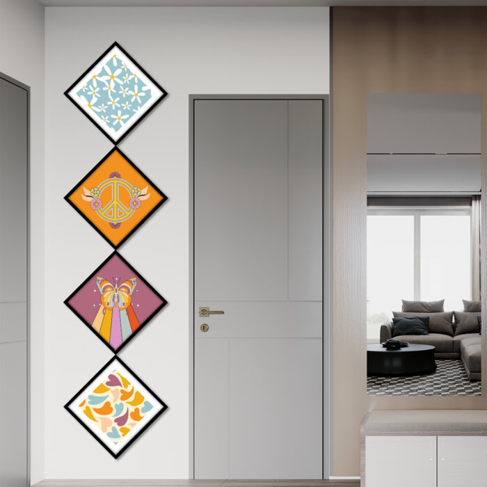 Rhombus Shape wall art framed