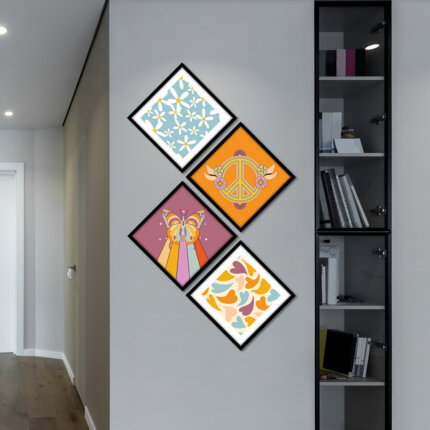 Rhombus Shape wall art framed