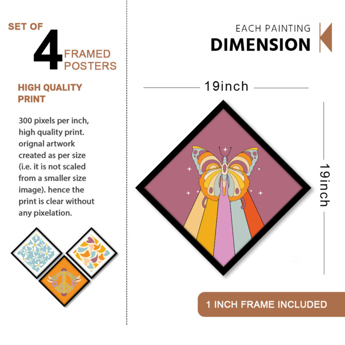 Rhombus Shape wall art framed