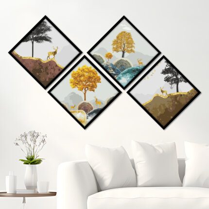 Rhombus Shape wall art framed