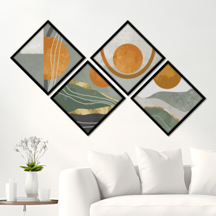 Rhombus Shape wall art framed