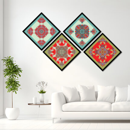 Rhombus Shape wall art framed