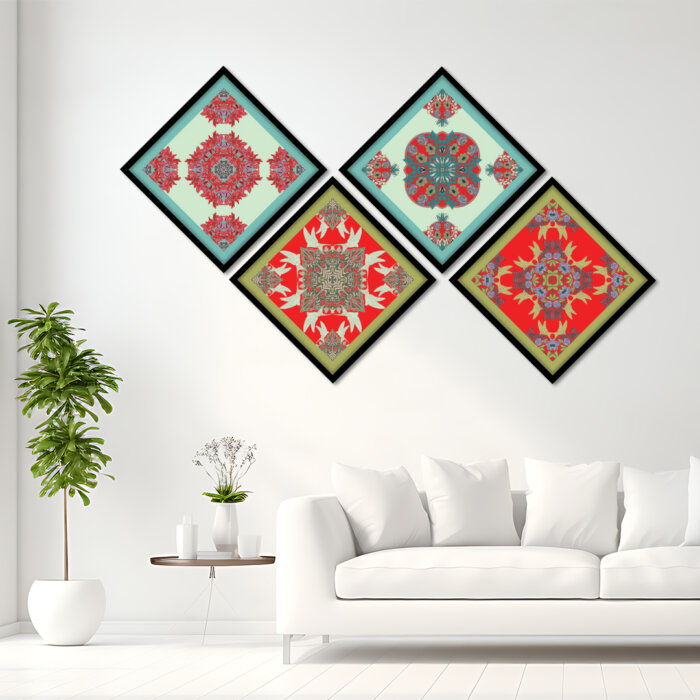 Rhombus Shape wall art framed