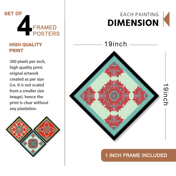 Rhombus Shape wall art framed