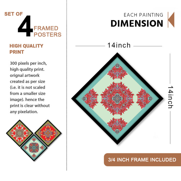 Rhombus Shape wall art framed