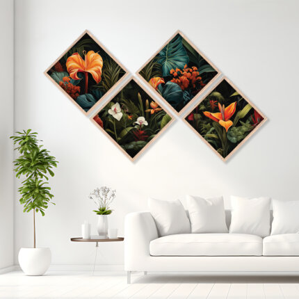 Rhombus Shape wall art framed