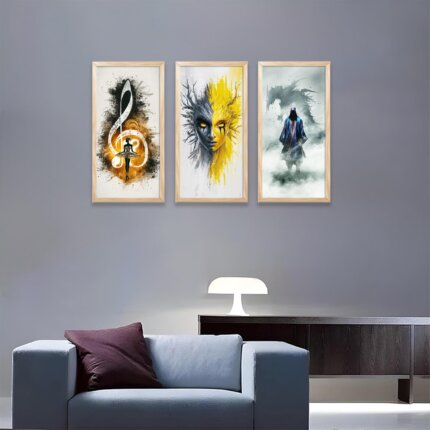 NoWorries Set of 3 Wallframes Abstract Artwork