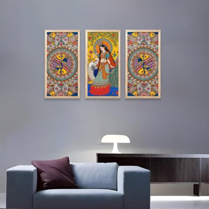 NoWorries Set of 3 Wallframes Warli Artwork